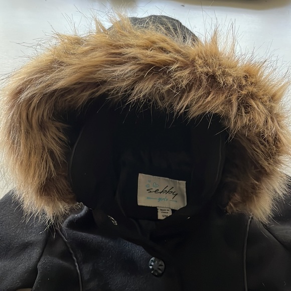 Sebby Girls Toddler faux wool winter coat 12M - Picture 4 of 11